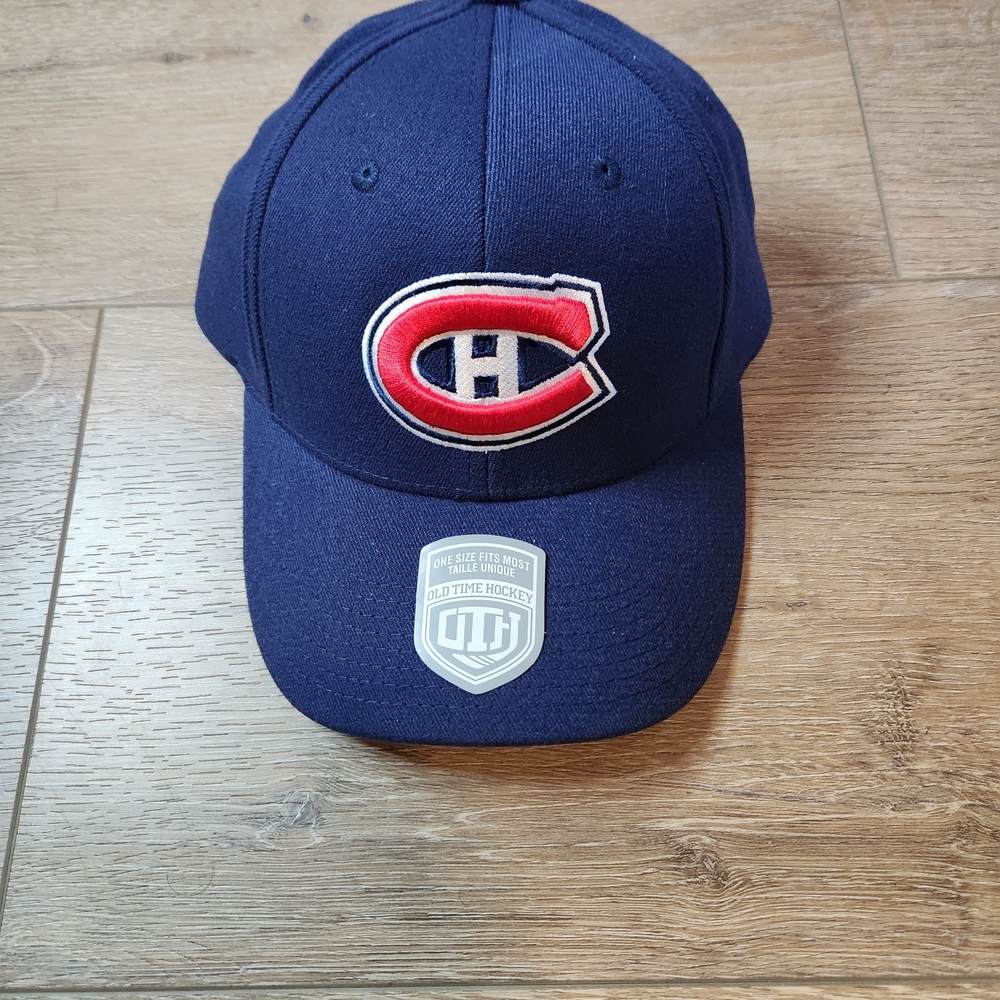 Navy Blue Hockey Cap with Red Logo